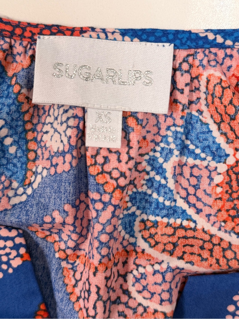 Sugarlips Amazonia Palmer Blue Floral Cotton Tiered Maxi Dress XS - Picture 6 of 12